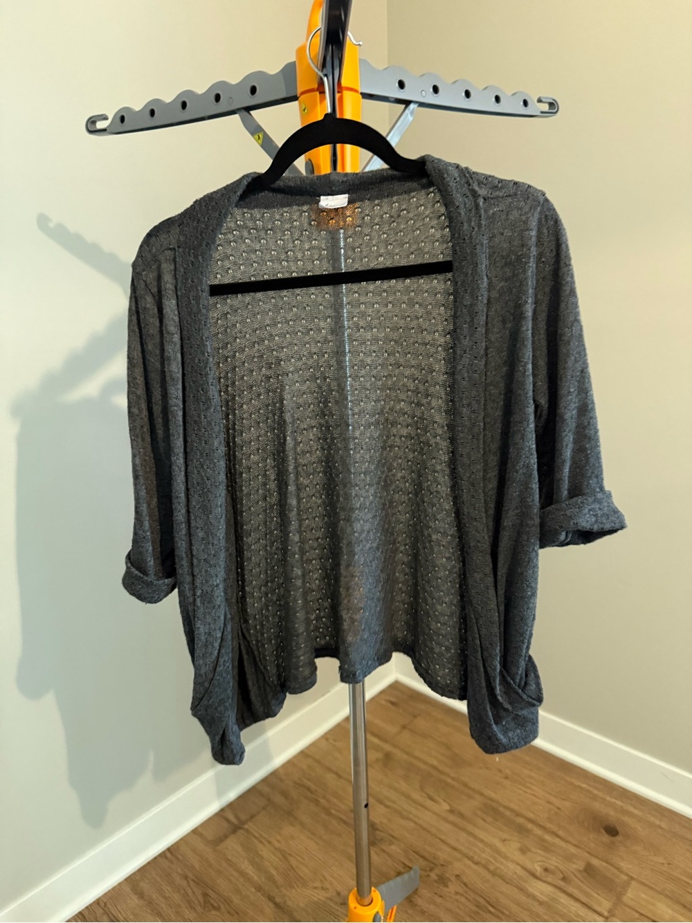 Charcoal Open-Front Women’s Cardigan Sweater
